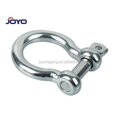 China Stainless steel ss304 or ss316 heavy industry china manufacture pin screw european type bow lifting shackles for sale