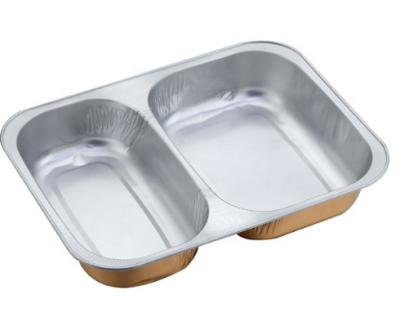 China SGS 0.2m m del OEM bandeja de aluminio de la comida de 2 compartimientos en venta