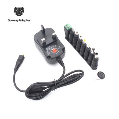 China 12W Power Supply With 8 Universal DC Connectors Multi Voltage 3v-12v AC DC Power Adapter 12W for sale