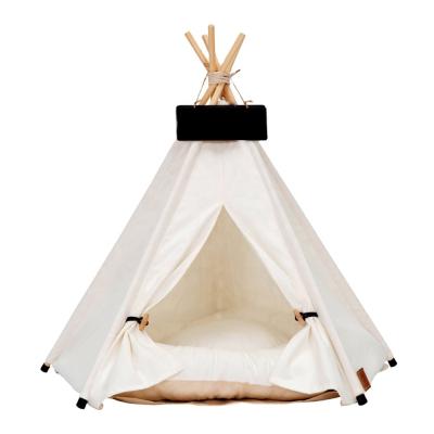 China NEW2021 OEM/ODM Breathable Pet Tent Foldable Wooden Pet Tent Teepee Tent for sale