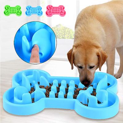 China Cat Interactive Slow Food Bowl Durable Silicone Durable Dog Anti-Swallow Dog Feeder Dishes For Feeding Large Dog Bowls for sale