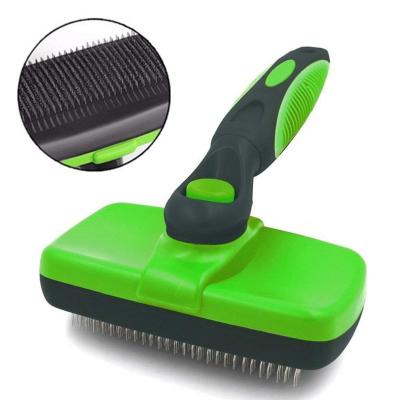 China Plastic Self Cleaning Dog Brush Grooming Brush for Dog Cat Hair Shedding and Suitable Grooming Pet Hair Grooming Various Tools for sale