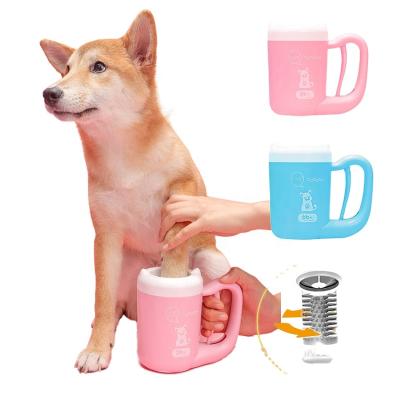 China Dirty Pet Paw Cleaning Cup Muddy Pet Feet Seal Paw Cup For Dogs Soft Portable Silicone Plastic Dog Cleaner And Grooming Products for sale