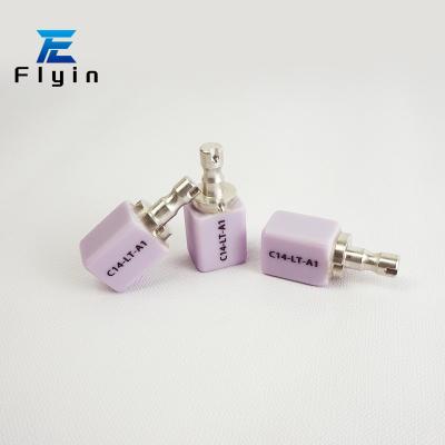 Chine Flyin C14 HT/LT Lithium Disilicate Céramique 14 mm Options de taille Parfaites pour les incrustations dans les laboratoires dentaires et les cliniques à vendre