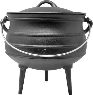 China Sustainable Three 3 Leg Cast Iron Pot For Camping And To South Africa for sale