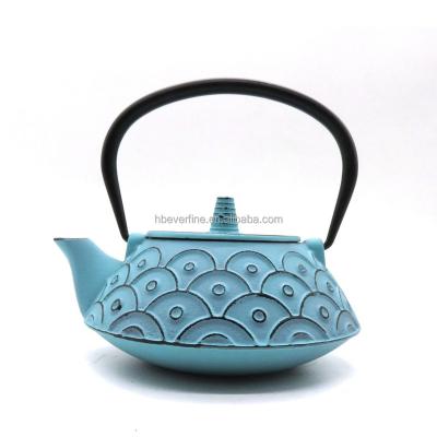 China Sustainable Health Iron Teapot Fish Scale Design 800ml for sale