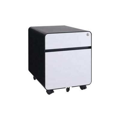 China Round Corner Convertible Metal 2 Drawer Pedestal Steel Mobile Filing Cabinets Office Furniture File Storage for sale