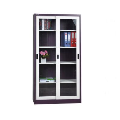 China (Size)Adjustable High Quality Office Flat Packed Steel Two Door Silding Filing Cabinet for sale