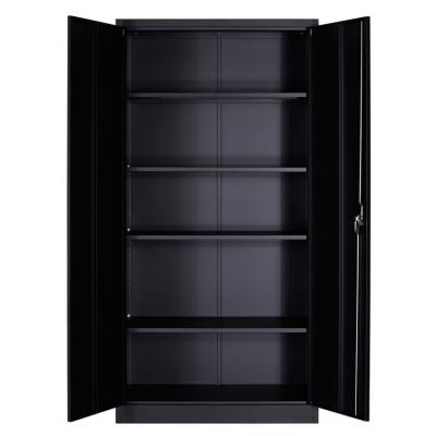 China Factory Price Adjustable Black General Purpose 2 (Height) Swing Metal Door File Folder Steel Storage Cabinet With 3 Point Lock for sale