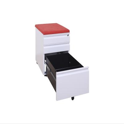 China A4 Folder Convertible Metal Movable Filing Cabinets With Cushion Pedestal Moving Steel Cabinet for sale