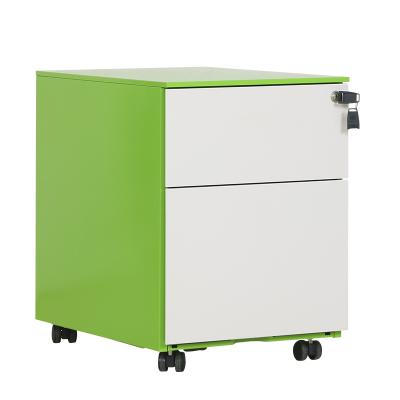 China Environmental Friendly Movable Metal Hardware 2 Drawer Cabinet Pedestal On Wheels for sale