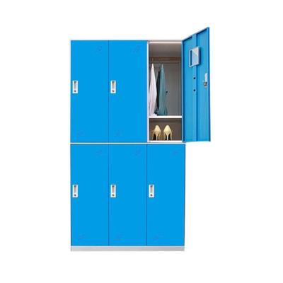 China Factory Price 6 Door Metal Wardrobe Locker Adjustable Colorful Clothes Cabinet Steel Staff Lockers (Others) for sale