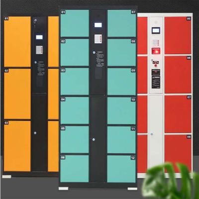 China Storage Function Shopping Mall Supermarket Locker Smart Electronic Lockers Barcode System Steel Storage Locker for sale