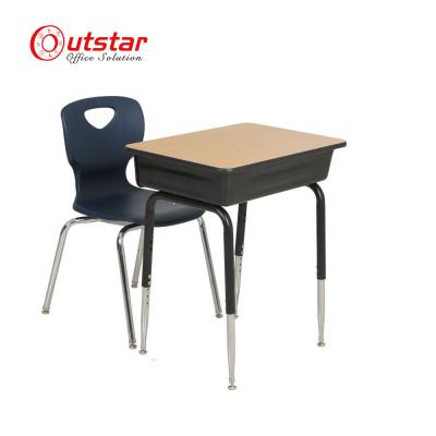 China School Sets College Furniture Desk And High Quality Chromeplate Chair School Furniture for sale