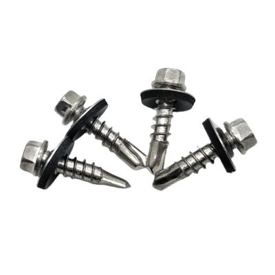 China DIN7504 HEX Stainless Steel Hexagon Building Capping Screws Galvanized Rubber Gasket Self Tapping Hex Drilling Screw for sale