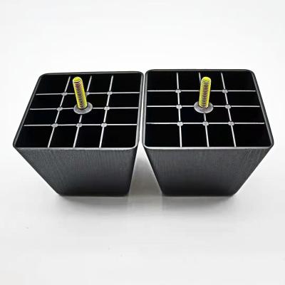 China Traditional 80mm 100mm China Made Hot Selling Customized Strong Black Cheap Plastic Furniture Cabinet Square Sofa Legs for sale