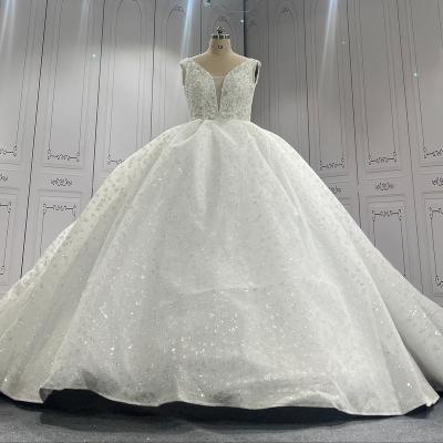 China Dry Cleaning Gown 2023 Wedding Woman M White Size 14 New Full Elegant Chic Bridal Dress Sleeveless for sale