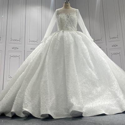 China Dry Cleaning Long Train Dress Luxury Ball Gown Bridal Crystal Bead Fashion Apparel Luxurious Lace Beaded Wedding Dresses for sale