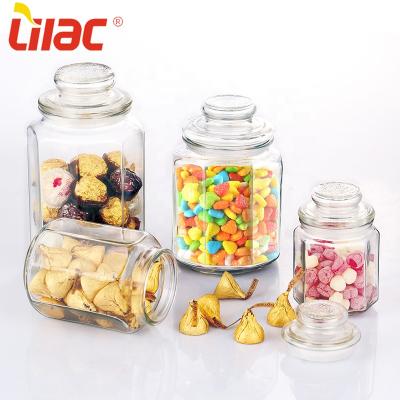 China Sustainable quality 750ml/1200ml/1600ml German lilac grade glass container designer pet laundry/dog powder food safe packaging jars for sale