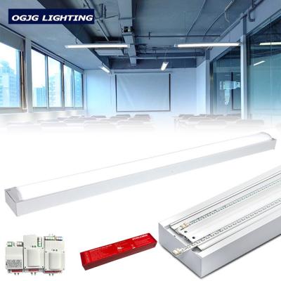 China Train Station Backup Battery Hallway Cold Rolled Steel Housing Ceiling Light 20w 40w 60w 80w 0-10v Dimming Led Tube Lamp for sale