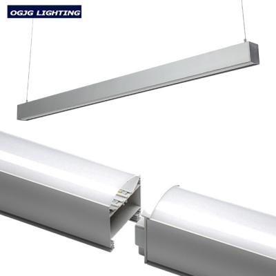 China Modern Aluminum Suspended Lighting Office Hallway Light System Seamless Linkable Pendant Led Linear Light for sale