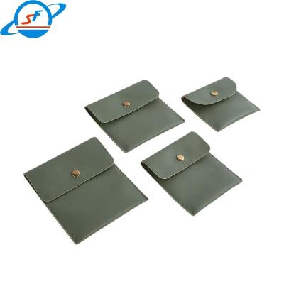 China SF Professional Jewelry Packaging Factory Customized Pu Logo Jewelry Gifts Multi-Color Green Jewelry Bags for sale