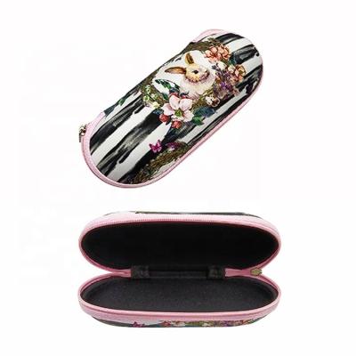 China Custom Logo Cartoon  Reading Glasses Case Ellipsoid Shape 149*62*52mm for sale