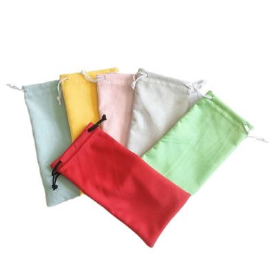 China Multi Color Drawstring Sunglasses Pouch Glasses Case Eco Friendly for sale