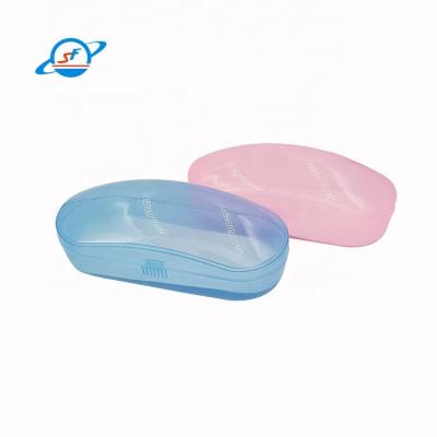 China Vermorzingsbestand Blauw Roze Plastic Bril Case Voor Studenten Te koop