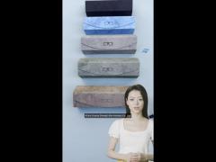 dustproof pentagon optical glasses case  blue fabric luxury type