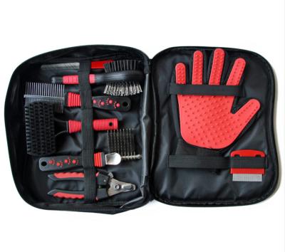 China Sustainable Grooming And Pet Care Box Nail Trimming Kit Set With Glove Brush Comb for sale