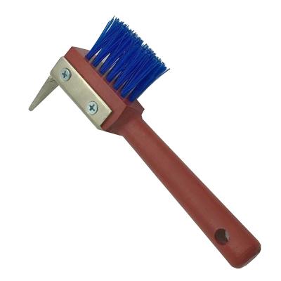 China Instock PP Wooden Hoof Pick With Brush Horse Grooming Equipment Tool for sale