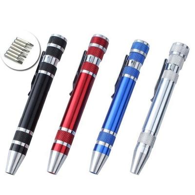 China Mini Pocket 8 in 1 Pen Promotional Pen Precision Screwdriver Multi Tool Kit with Screwdriver 11CM for sale