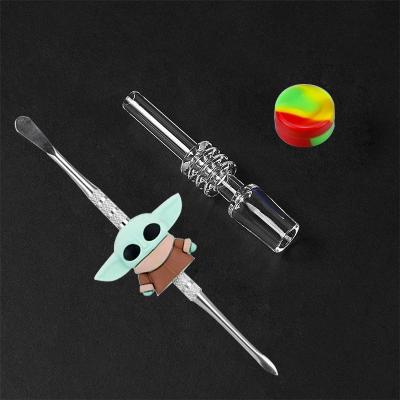 China Stainless Steel 14mm Quartz Tips Kit Wax Cutting Tool Kit For Stainless Steel Tools With 3ml Silicone Container for sale