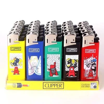 China Modern Creative Spain Graffiti Refillable Butane Lighters Inflatable Nylon Flint Lighter for sale