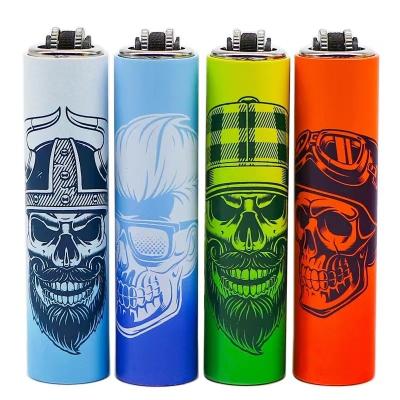 China Creative Flint Color Boys Metal Wheel Sanding Lighter Set High Quality Inflatable Lighter Gas Lighter Refill for sale