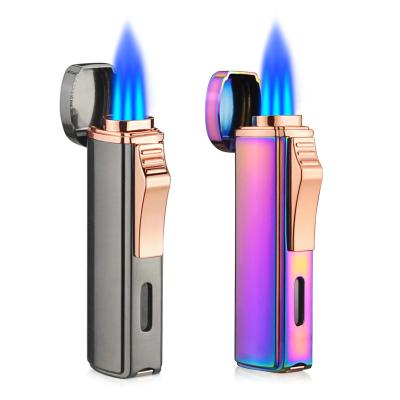 China Gas Lighter Refill 3 Jet Torch Cigar Lighter Metal Lighters Cigarette Accessories for sale