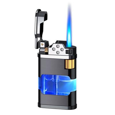 China Gift Metal Jet Flame Lighter Blue Butane Cigar Lighters Smoking Tool for sale