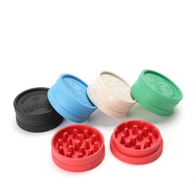 China Hot Sale 55mm Cigarette Grinder Multicolor Portable Degradable Two-Layer Silica Gel Material Crusher for sale