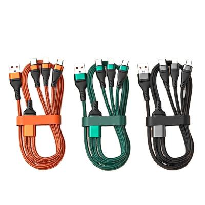 China 4 in 1 3 in 1 USB Fast Charging Cable for Samsung Xiaomi Huawei Apple Tablet USB-C Mobile Phone Tablet Nylon Braid Charging Charging Cable for sale