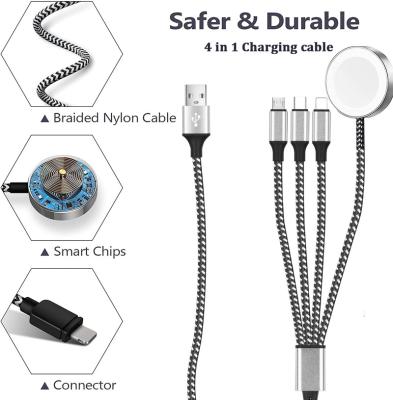 China 4 in 1 4 in 1 Magnetic Watch Charger Cable Compatible for Apple Watch Series 7/6/5/4/3/2/SE Android Compatible iWatch Charging for sale