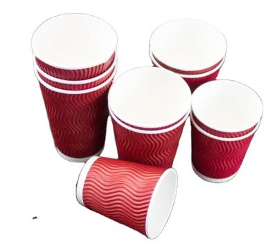 China Corrugated Cup Disposable Paper Cups Can Be Customized With Logo Patterns, Coffee Milk Tea Cola Thickened Paper Cups for sale