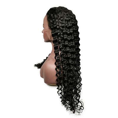 China Pre-Plucked Virgin Deep Wave Lace Front Cuticle Aligned Deep Wave Human Hair Lace Wigs 360 Brazilian Deep Wave Frontal Lace Wigs for sale