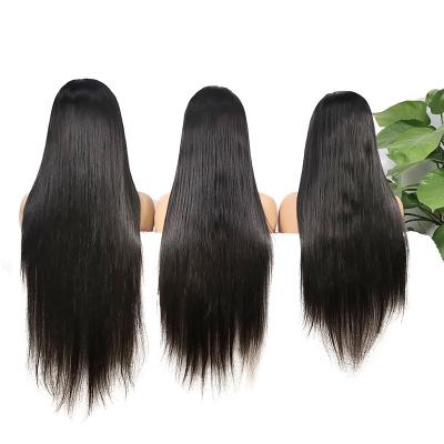 China Keyu Silky Straight Wave 26 Inch Brazilian Hair Straight Lace Front Wig Virgin Remy 360 Lace Frontal Wig Pre Plucked Glueless With Baby Hair for sale