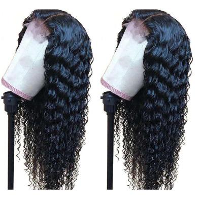 China Raw Virgin Hair Deep Wave Closure Wig Deep Wave Bleach Knots 4*4 Lace Front Wigs For Black Women Transparent Peruvian Straight Wigs for sale