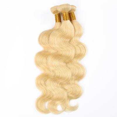 China 613 Brazilian Blonde Body Wave Hair Barely Shedding Soft Thick Shedding No Shedding No Tangle Cuticle Lined Virgin Hair for sale