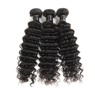 China Deep Wave Virgin Hair Bundles With Lace Closure And Factory Price Deep Wave Mink Brazilian Hair 9A Frontal Brazilian Hair Extension for sale