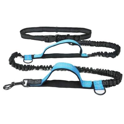 China Wholesale Custom Made Reflective Bungee Nylon Hands Dog Running Free Lead Viable For Pet for sale