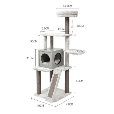 China Manufacturer Wholesale Custom Shape Stocked Detachable Cat Tree More Design for sale