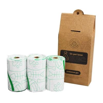 China Custom Printed Stored Pet Poop Bags Dog Shit Waste Bags Biodegradable Dog Poop Bag for sale